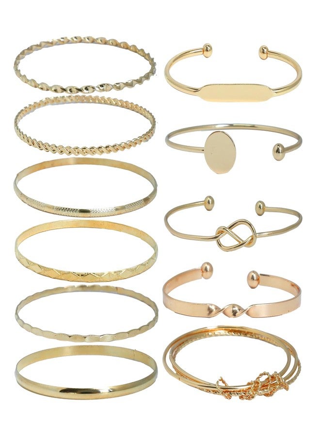 Gallipower 11Pcs Gold Bangle Bracelets for Women,Adjustable Bangle Bracelet,Multi Layer Open Stackable Cuff Bracelet Set,Fashion Accessories Jewelry Gifts for Women - Image 1